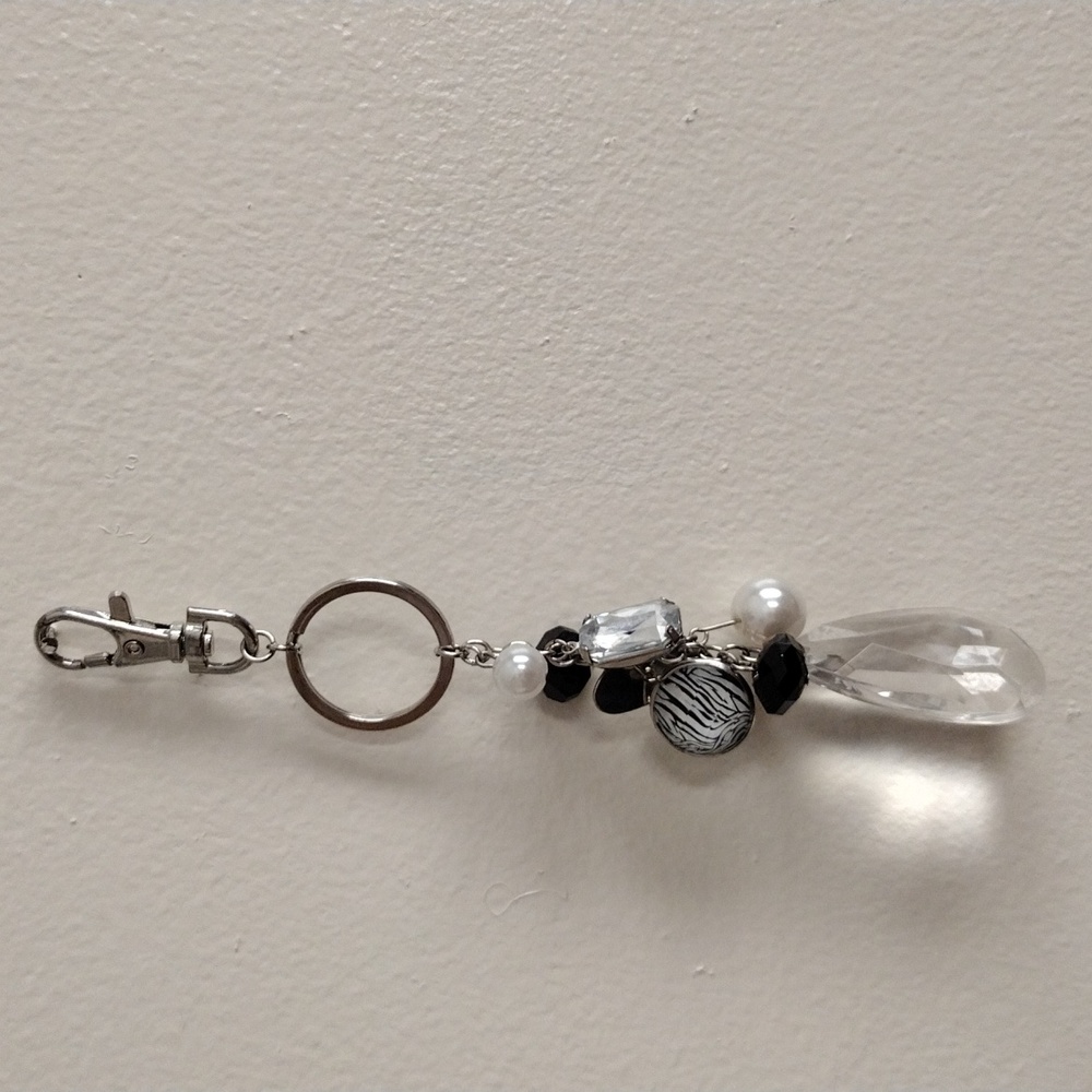 Decorative hearth/ zebra print Keychain